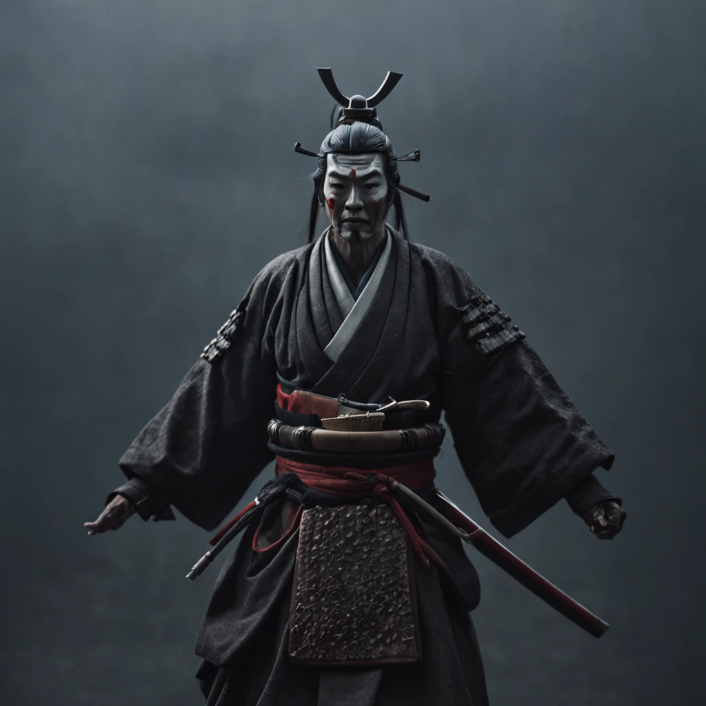 Illustration, Japan atmosphere, Samurai, Dark, silhuette, Cold,