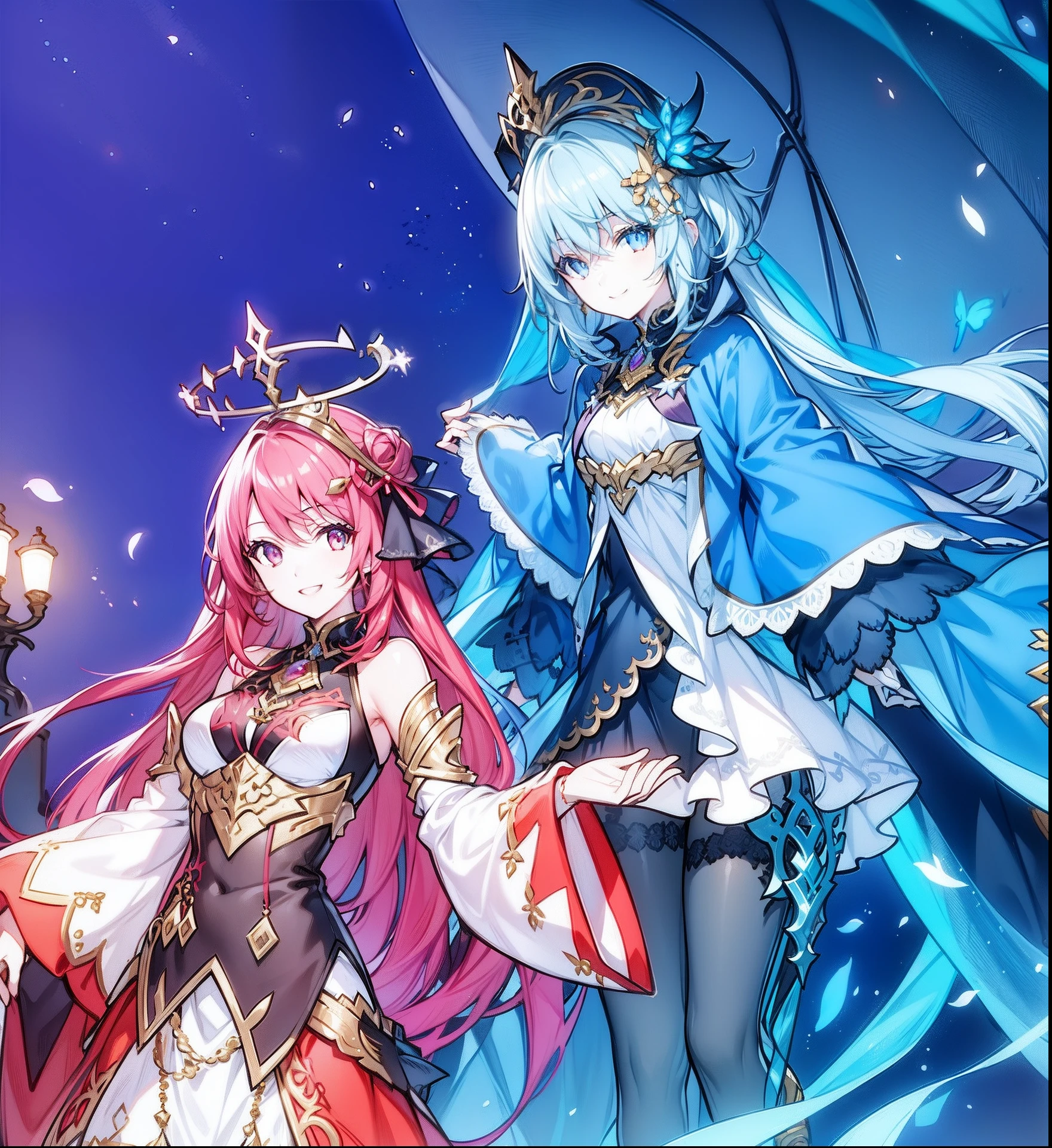 (tmasterpiece),Exquisite details,Two smiling girls