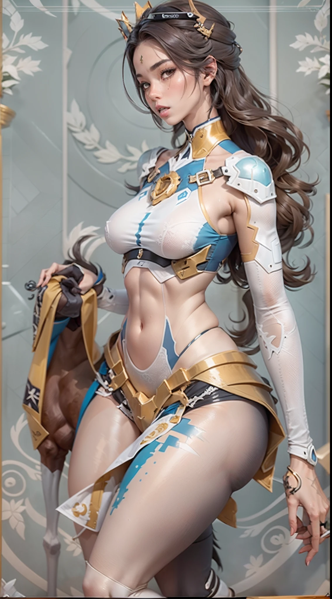 (A female centaur:1.5),She is both(Female: Centaur, half human, half horse, half horse, half horse:1.5),It is also a female Yingzhao。She blends both images,The first is:((The head of the horse/neck/Shoulder these parts,Replaced with a beautiful female human upper body):9.9),'s(Female, half-centaur, half-human, half-horse, half-human:1.5),The second is:((The head of the horse/neck/lower back/hason/gluteal/Shijo Thigh Female Embodiment):9.9),'s(Seamless chimera of a female half-horse with a beauty:9.9),(It's like a chimera of a female human and a half-horse costume:9.9),This chimerism is based on a strong future(Technologie:1.5)above。The ultra-wide-angle lens captures the image of her beautiful and ethereal wings on the ionosphere launching a super-high-speed charge and leaping。Her front half is distinctly feminine,Tall sexy body,possessed(K cup giant coconut tit chest:9.9),Has(Narrowed small brute waist 5.5)、Butterfly cross、(Long legs:9.9),The embedded interface of the bent female metamorphosis part of the back half of the body is at the hip position of the front half of the body。(The horse-shaped, half-horse torso form of her back body is completely female humanization9.9)。Translucent fluid flowing from the(Narrowed sternum 5.5)The upper end begins to embed the chest cavity of a woman in the shape of a bent dog style at the back of the beautiful woman's body/lower back/Ventral transverse。Then there are the sexy beauty's upright hips,(Her entire body has been completely female and replaced by a female body:9.9),Including the half-horse part。Mechanized armor covers the legs with knee-shaped anti-joints and feet,And these parts are highly anthropomorphic,This makes her legs graceful and slender,Her four horse legs exploded in length proportions and was slender and toned,Under the legs are skinny white feet dressed in Skyscraper Heels,Use Midjourney's advanced stroke tools and color palettes, as well as texture packs, model packs, and texture tools,Concentration,Include