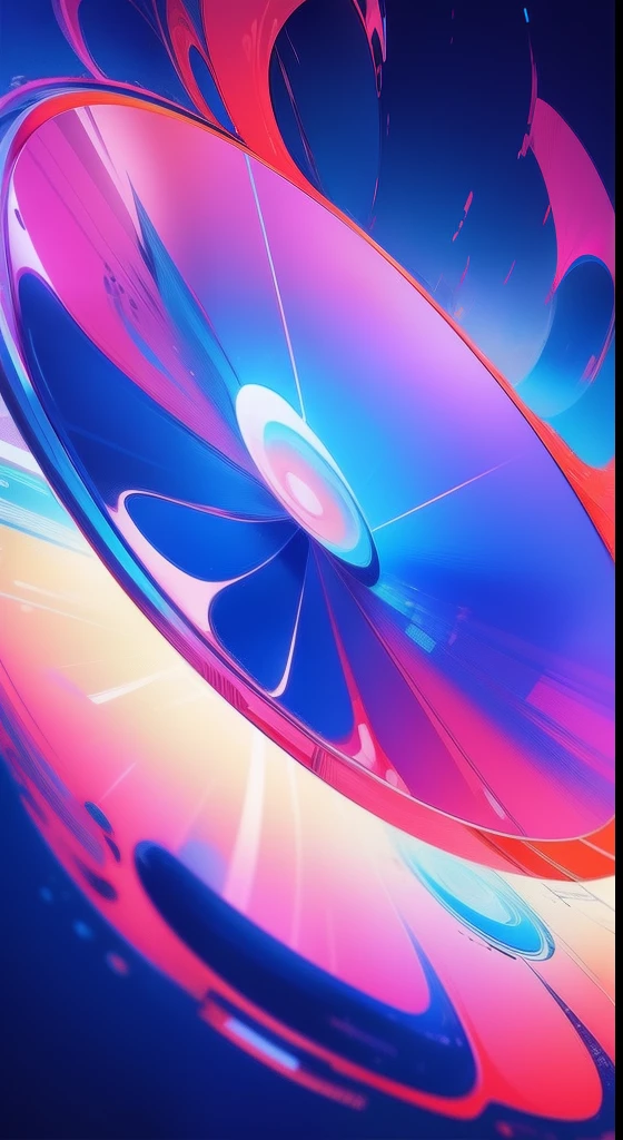 Reflecting a vibrant flat mirror, colorful world, with dynamism.lineworks,Ambilight,Heavy traffic