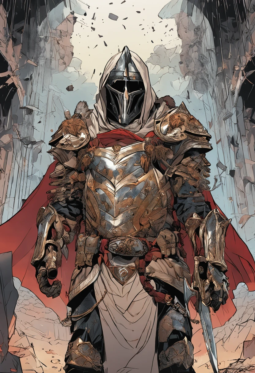 o cavaleiro branco aparece, crowned and with a bow in hand apocalypse