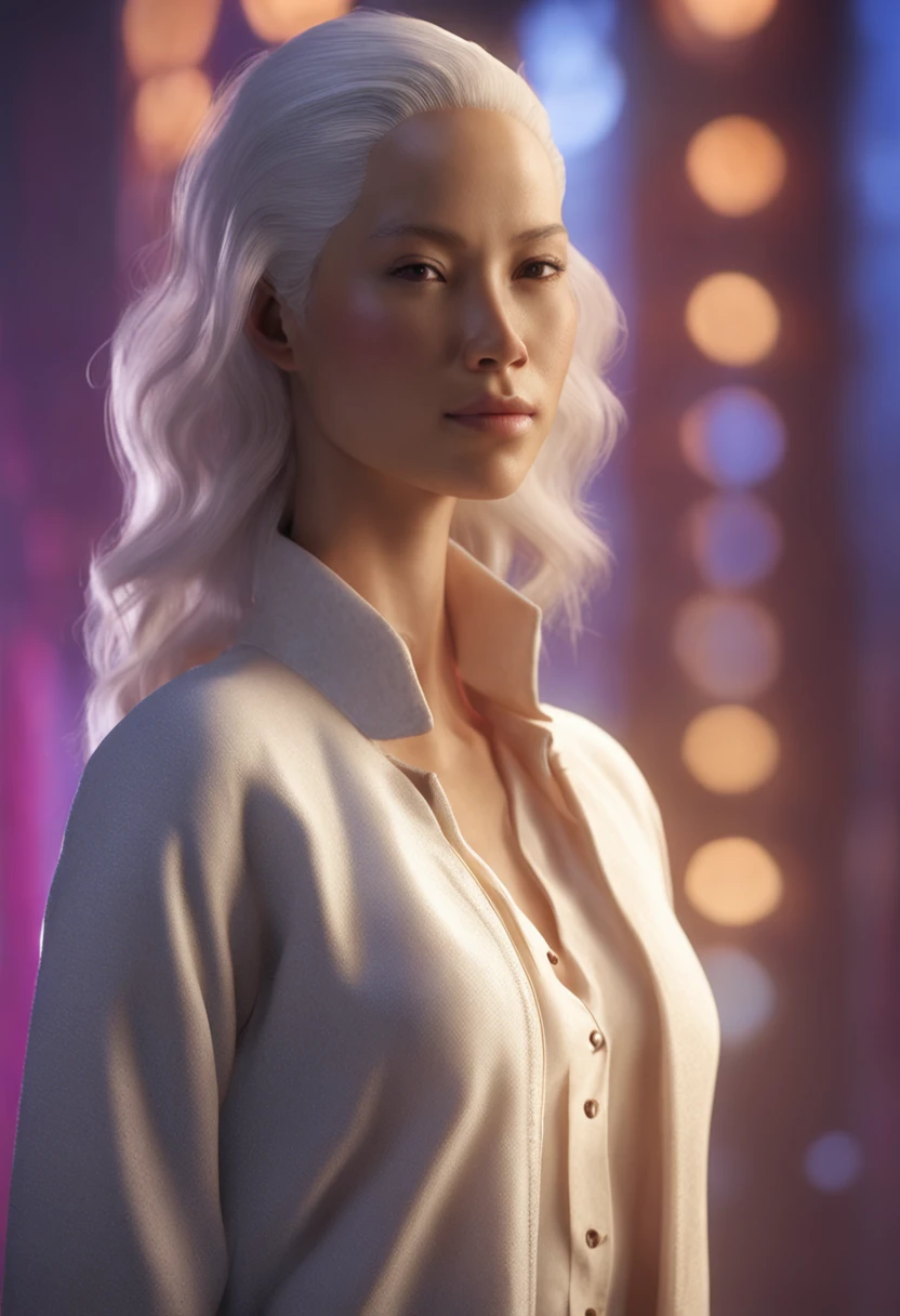 Highly detailed 8k RAW photorealistic close up shot of a beautiful bald woman with a mixture of european and asian features. Skin is flawless, unblemished, short hair and away from the face no hair, perfect lighting no shadows