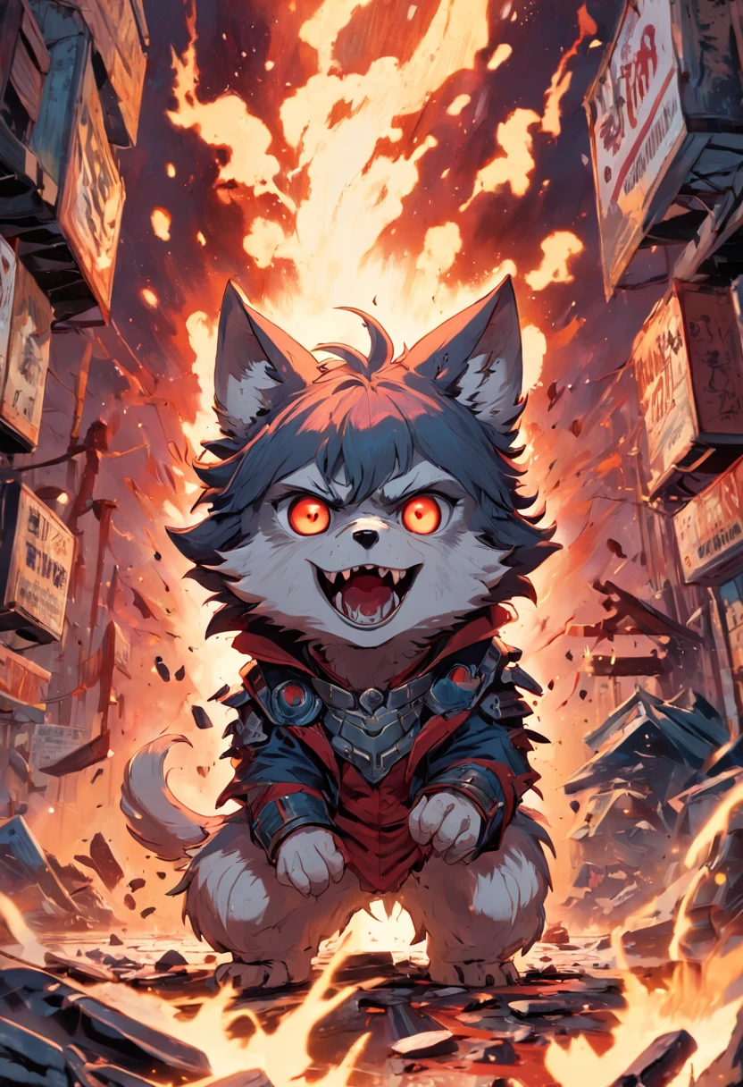 old tin sign ,   werewolf  , blood,  dark fantasy , auto-destructive art  , explosion ,mannerism ,insert ephemera,  ,cuteness overload ,distressed texture ,comic book style ,  4k resolution, hyper detailed, otherworldly .magic, dreamy ,orthographic view, digital illustration, intricate detail, sharp focus, complex composition, cinematic lighting