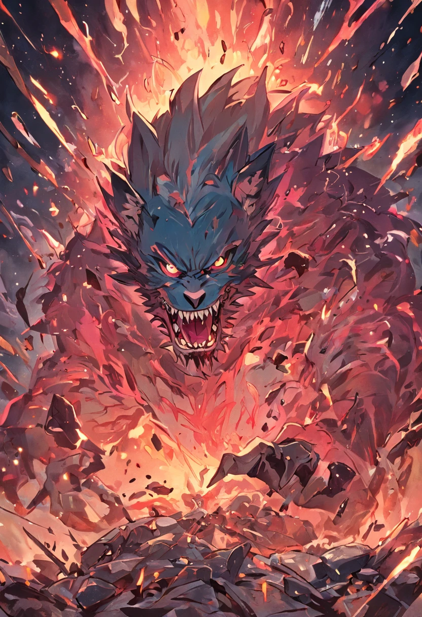old tin sign ,   werewolf  , blood,  dark fantasy , auto-destructive art  , explosion ,mannerism ,insert ephemera,  ,cuteness overload ,distressed texture ,comic book style ,  4k resolution, hyper detailed, otherworldly .magic, dreamy ,orthographic view, digital illustration, intricate detail, sharp focus, complex composition, cinematic lighting