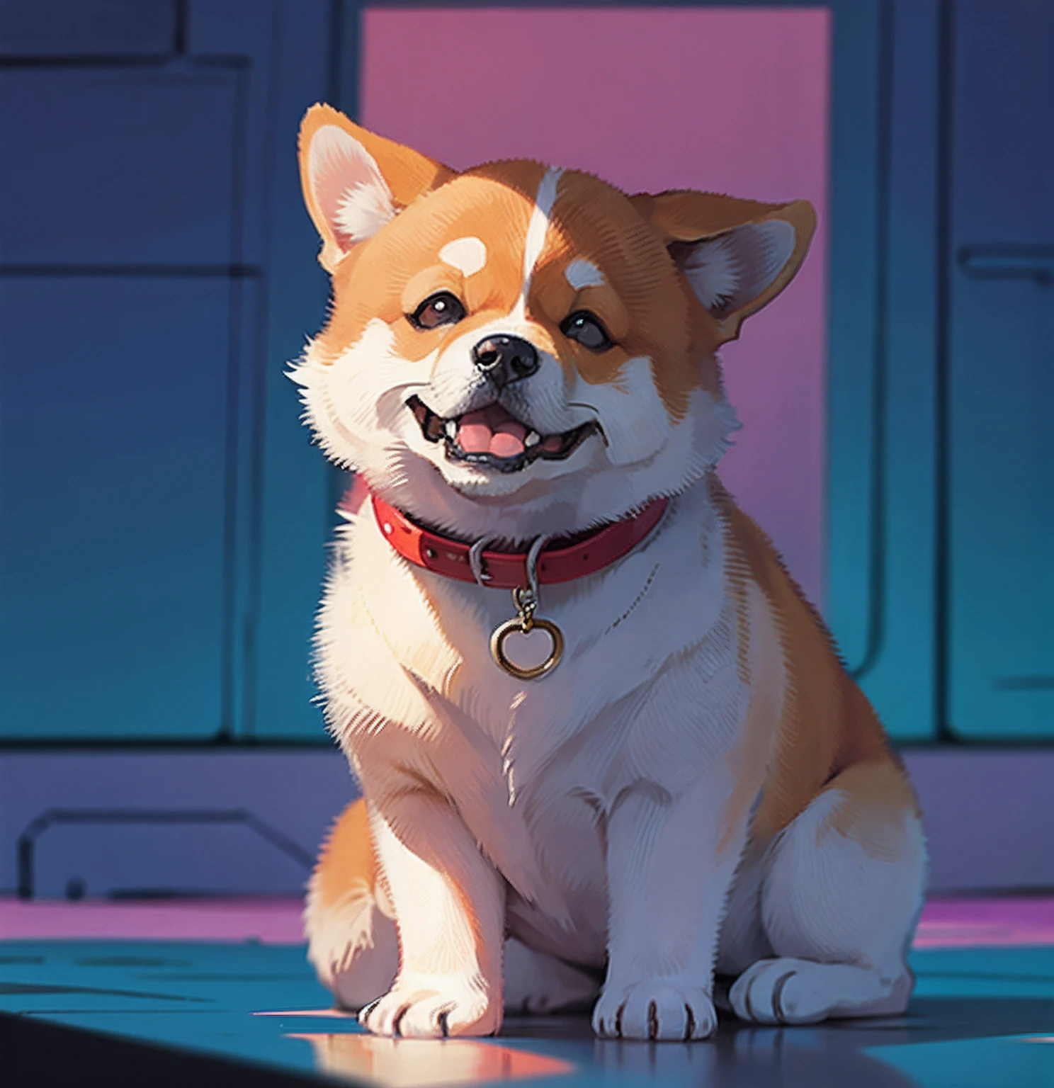 Cute shiba inu, bright