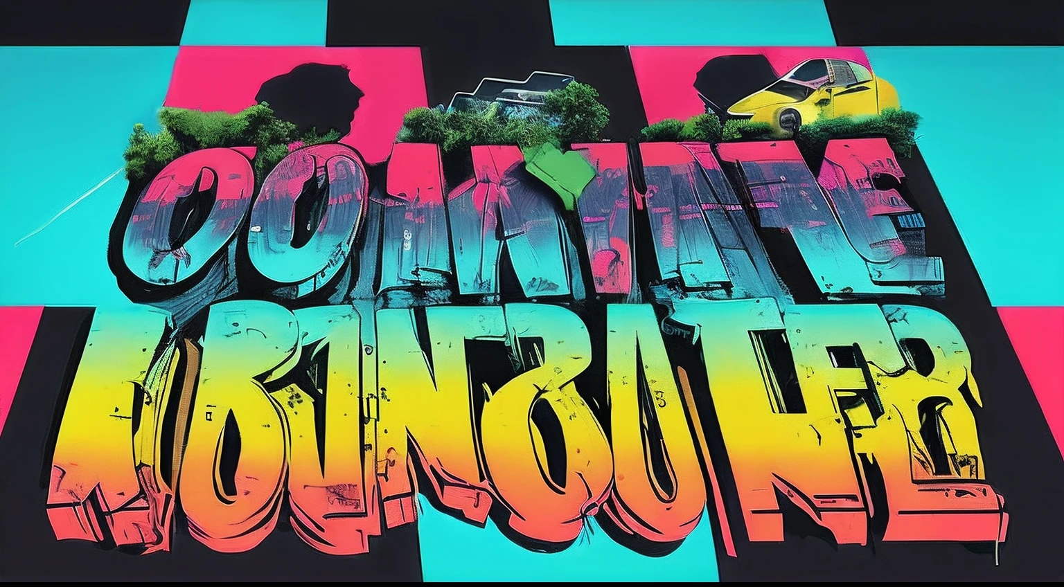 (capa vibrante:1.4) hip-hop album (colorido:1.2), arte urbana, Graphic Elements, texto impactante, grafites, energy expression, dynamic lighting, estilo moderno, ousadia, cores vivas, cyberpunk