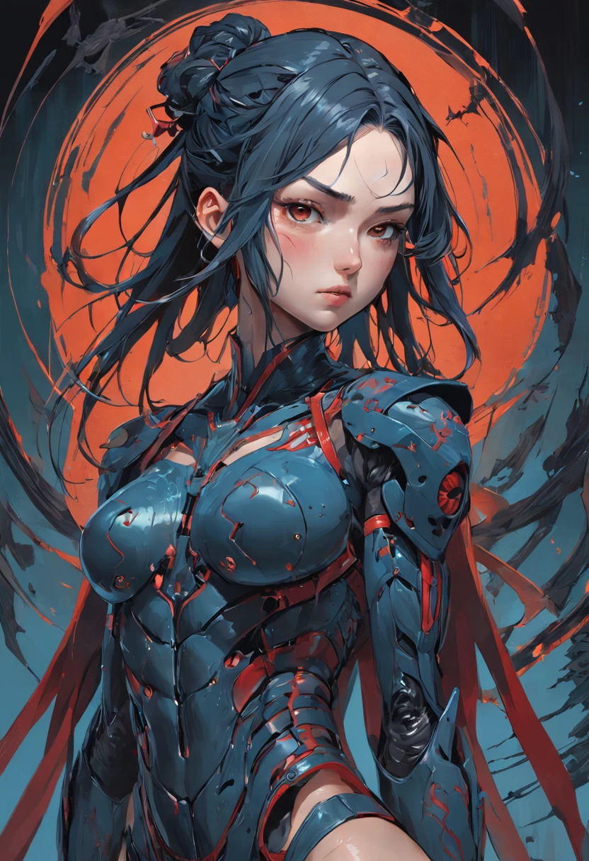 Gal Gadot, Wires Cybernetic implants, Im Stil von Adrian Ghengie Esao Andrews Jenny Saville, Surrealismus Dunkle Kunst von James Jean Takato Yamamoto und Blii Sienkiewicz, Auf ArtStation im Trend, Scharfer Fokus, Studiofoto, Komplizierte Details, Highly detailed, von Greg Rutkowski, Komplizierte Gesichtsdetails, TM Ninja, TM Samurai, Plakat-Stil, Ikonen, Lebendige Farben, Vektor-Stil, Digitale Kunst, 4K, Komplizierte Details, hypnotisierend, Professionell gefertigt, Beautiful vector illustration, 12K resolution, ..3d, All characters in a detailed full body, Highly detailed, Lebhaft, Ultra High Quality, Hyperrealismus, Fotorealismus, Oktan-Rendering]
