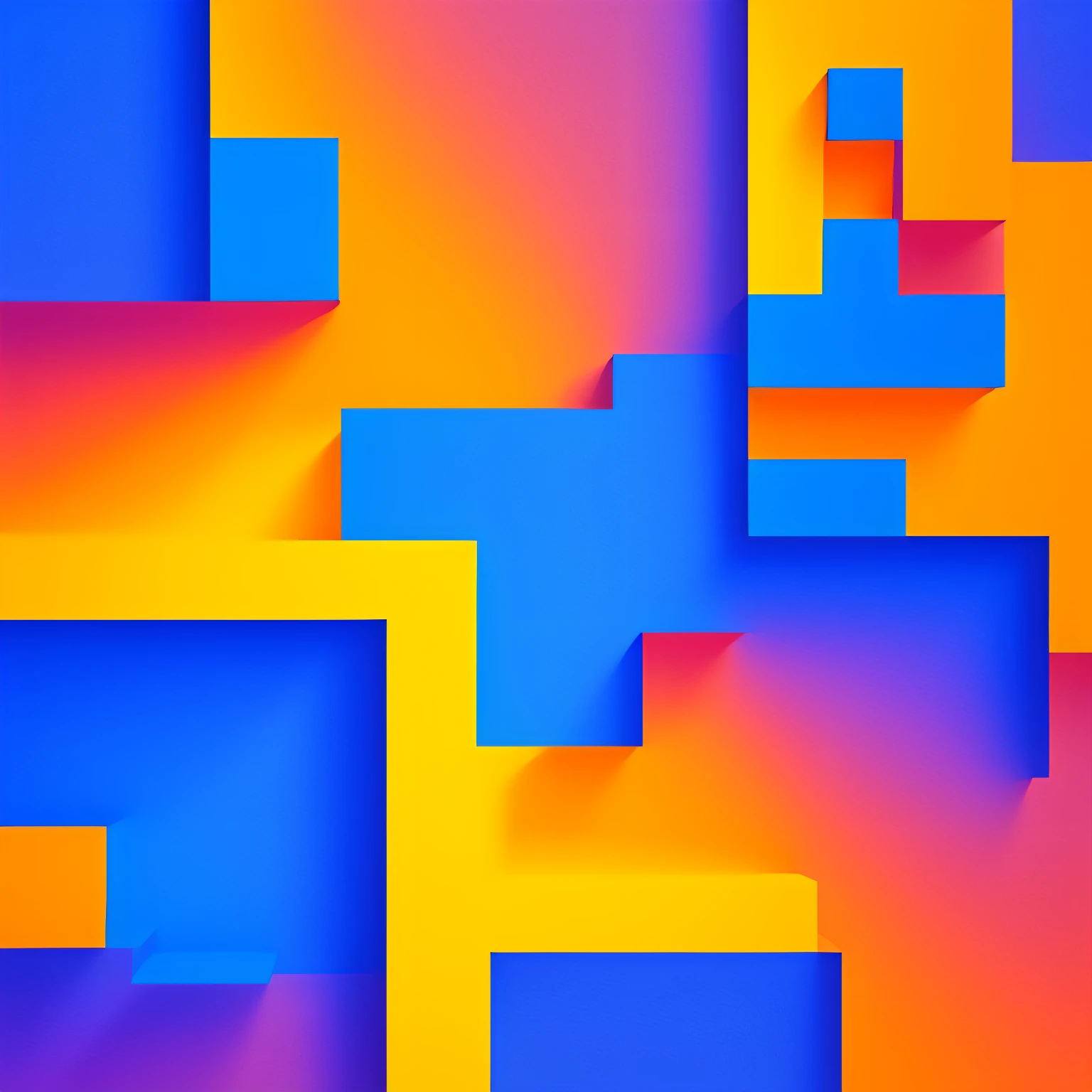 Make a "Flat In 3D" style background with this image. Reveal the perfection of the image. Cores alaranjando, amarelo, azul e uva.