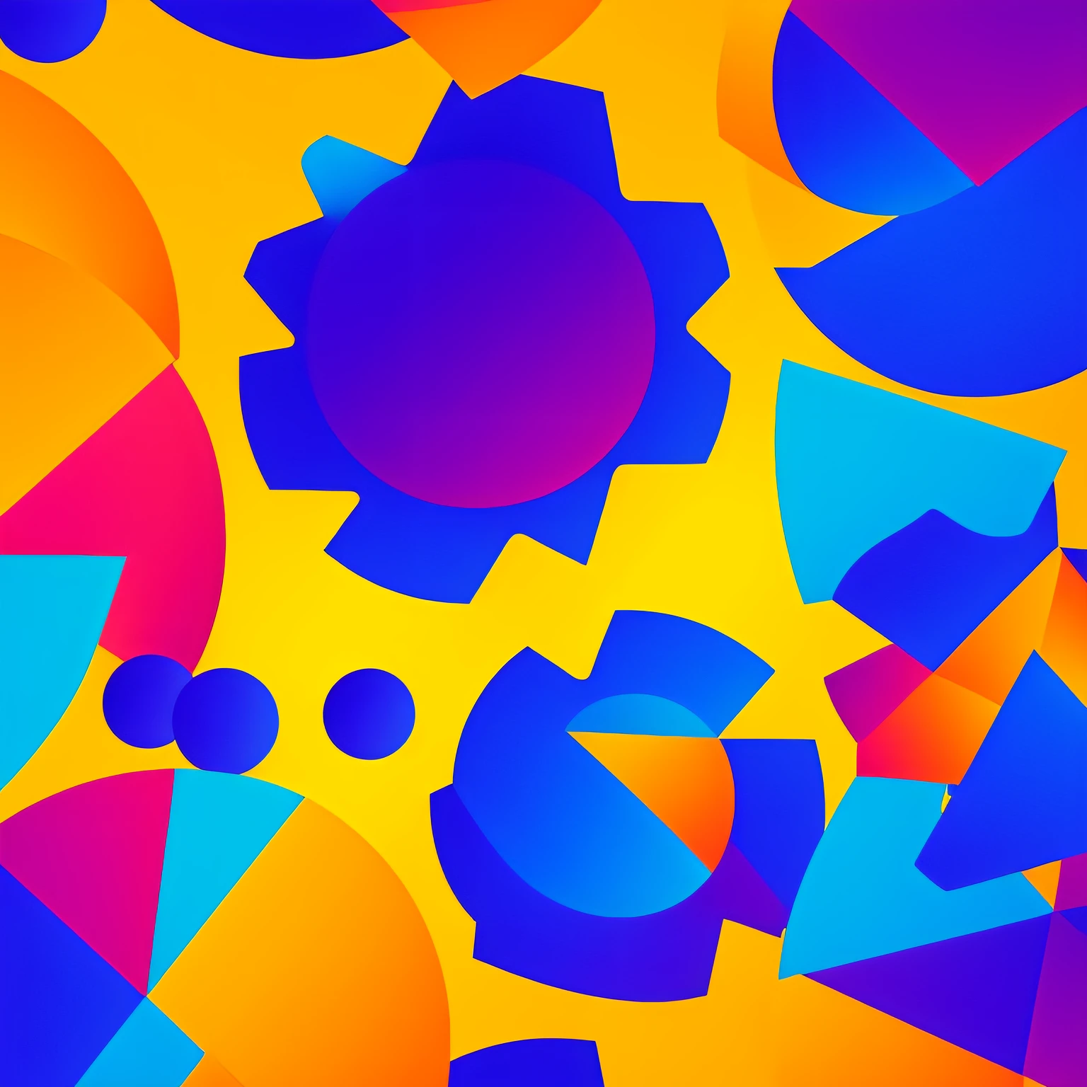 Make a "Flat In 3D" style background with this image. Reveal the perfection of the image. Cores alaranjando, amarelo, azul e uva.