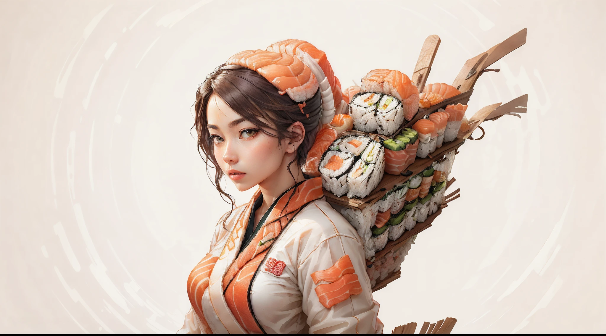 Sushi style woman