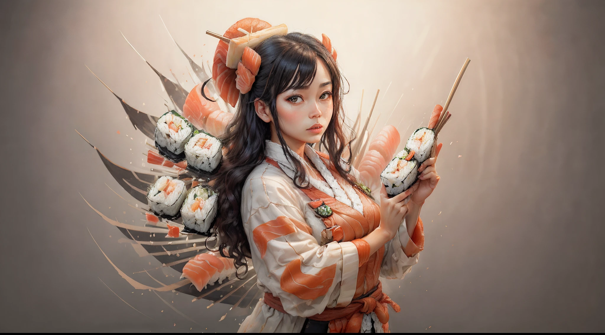 Sushi style woman