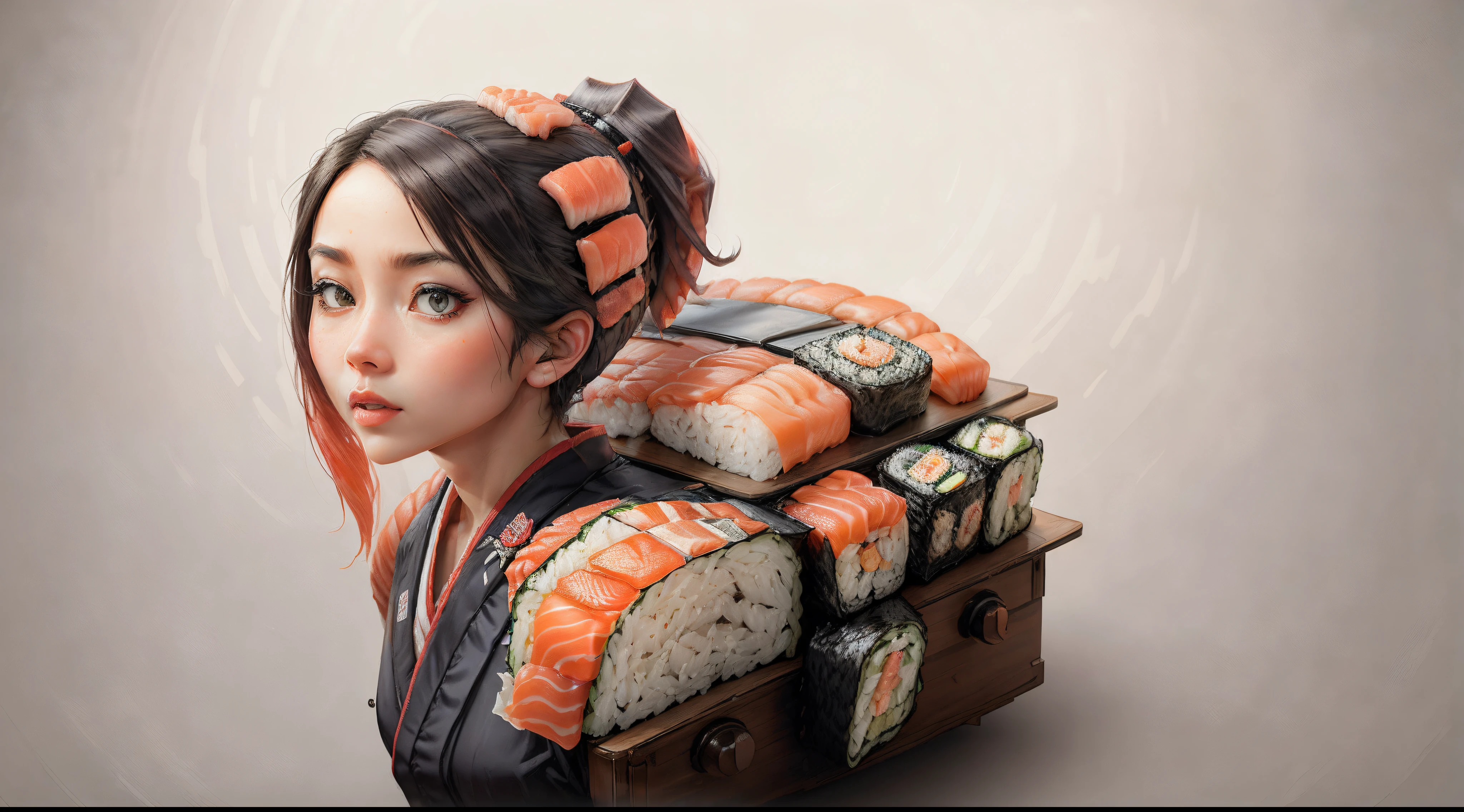 Sushi style woman