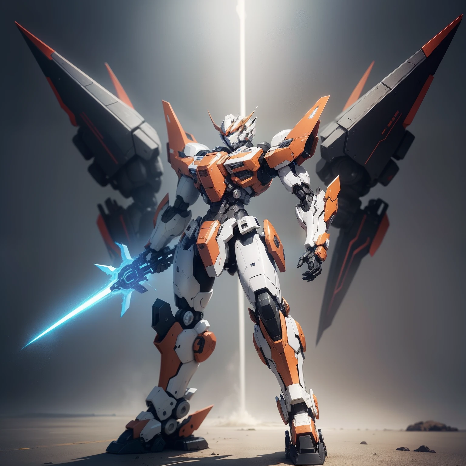 Create an anime-style mecha illustration. The mecha should have a modern and futuristic appearance. It can be of medium size, featuring a combination of robust parts and sleek details. Give the mecha a powerful and technological aura.
Choose a color palette that includes shades of red, silver, and black. The mecha should have a design that suggests movement and agility. It can have glowing accents or parts emitting a soft glow.
For weaponry, the mecha can be wielding a longsword with an energy blade that glows in an intense red hue. You can also add a laser pistol holstered at the mecha's waist, ready to be drawn when needed.
Pay attention to the details of the joints and articulations, creating a sense of mechanical functionality. Ensure that the mecha's design conveys a feeling of power and confidence, while still maintaining an elegant and stylized anime appearance.
Remember to add small highlights to accentuate certain areas and make the design truly pop. Feel free to add any other creative elements you find fitting to complement the mecha.
Please note that the generated images may vary based on the capabilities and features of the image generator you're using.