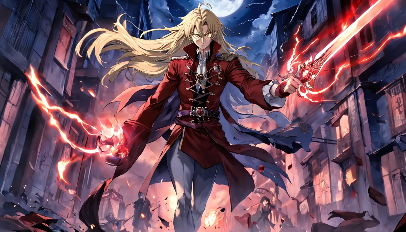 Por favor, gere um imagem da capa do game castlevanvia com personagem alucard