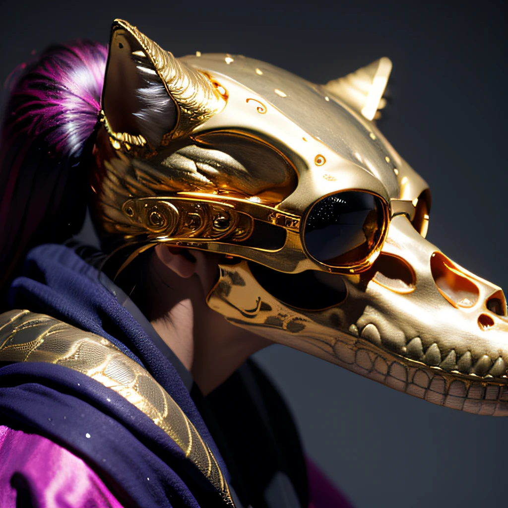 Late at night when it snows,32K(tmasterpiece,k hd,hyper HD,32K)Purple-pink double ponytail,flower stick,Indigo Skull King ,Mahogany steering wheel (The skeleton is realistic:1.4),Crocodile pattern robe,Rusty skull ornaments,Sargin linen cloak,Petals flutter,Deep gold sunglasses,Hold your head high,Be proud,The nostrils look at people,A primary and secondary school student, A high resolution,Xueba, the detail, RAW photogr, Sharp Re, Nikon D850 Film Stock Photo by Jefferies Lee 4 Kodak Portra 400 Camera F1.6 shots, Rich colors, ultra-realistic vivid textures, Dramatic lighting, Unreal Engine Art Station Trend, cinestir 800,Hold your head high,Lateral face,Be proud,The nostrils look at people,Tsundere,Petals flutter,Petals flutter,Crocodiles sprinkled with gold dust,Fluttering,Impeccable,( reasonable design, Clear lines, High sharpness,Best quality, Very detailed skeleton, The skeleton of a masterpiece, offcial art, movie light effect, 8K crocodile skeleton(((Platinum marble sunglasses)))Deep gold sunglasses,side portrait