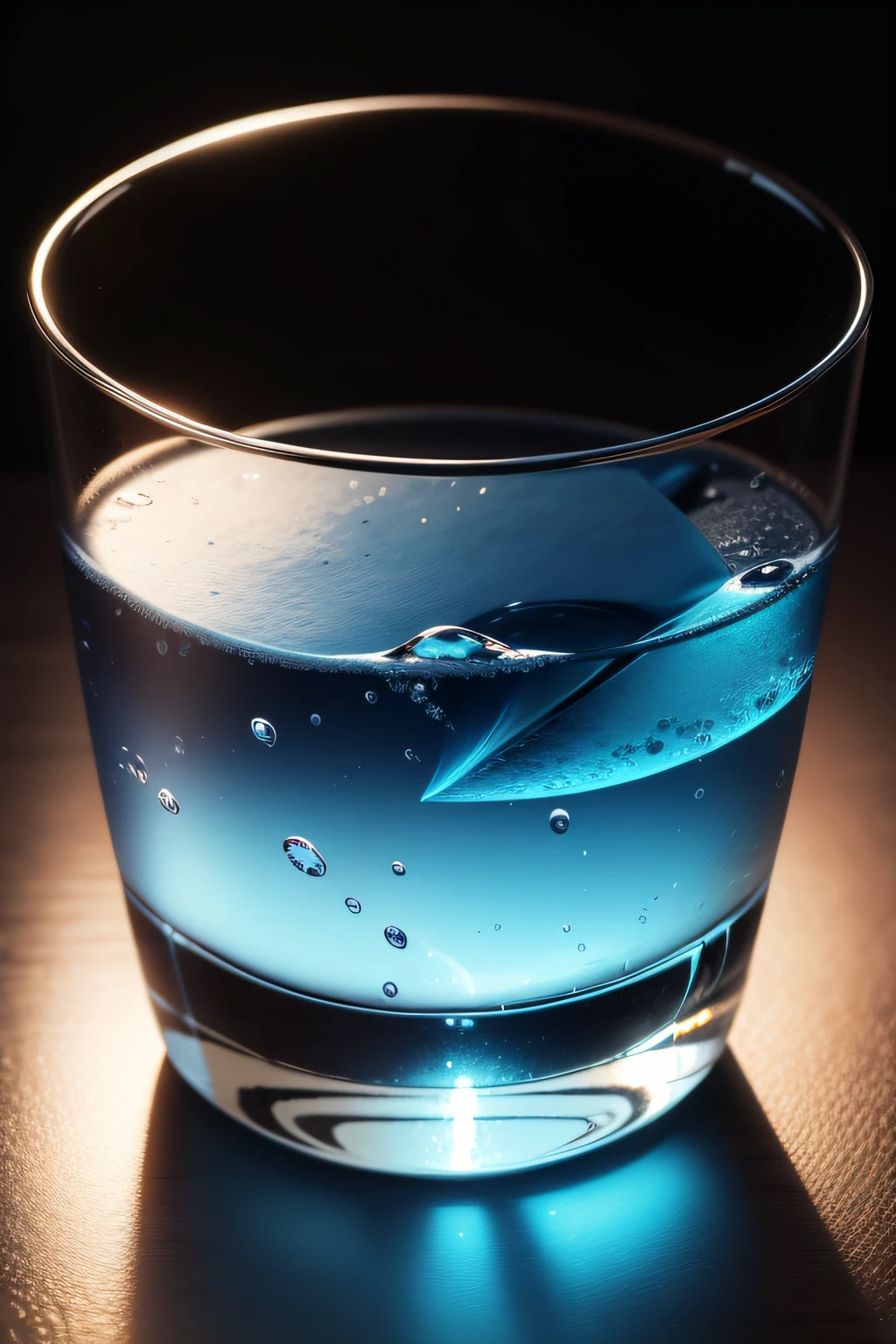 a glass of water