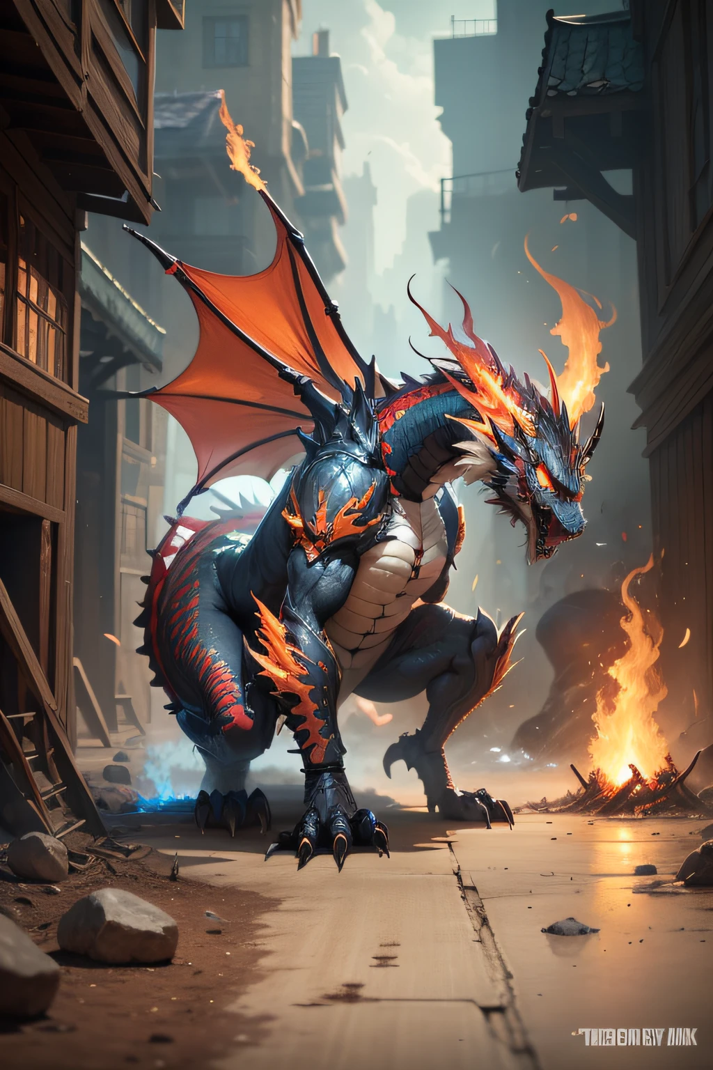 dragon, red light,   Painted By Andreas Rocha <lora:MattSchustyle:0.4> <lora:DigitalArtist_Andreas_Rocha:0.7> MattSchu