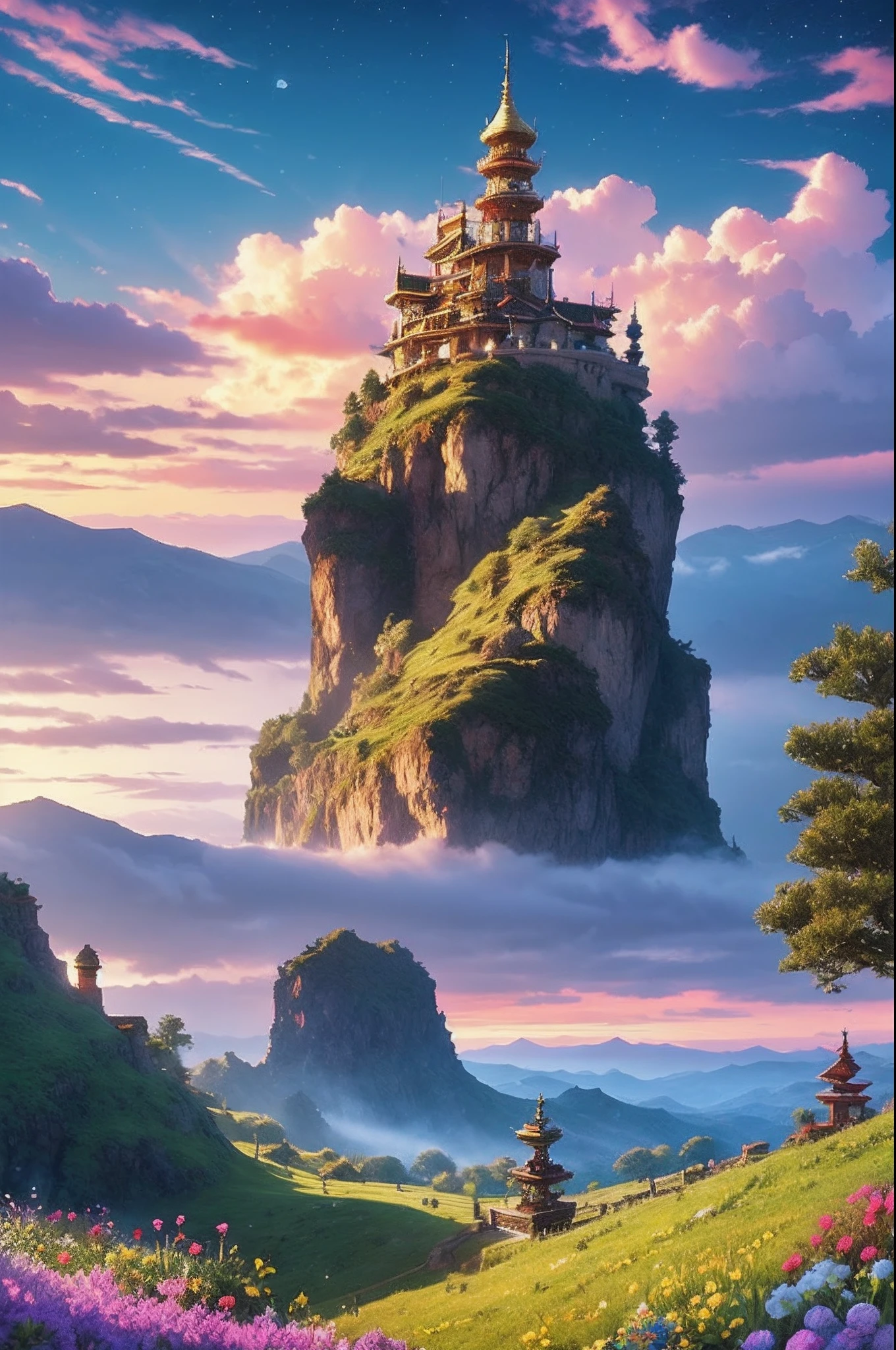 pixel game《dragon quest》,Game character design,(cavalier:1.4),Thick clouds,surrounded by cloud,16-bit pixel art