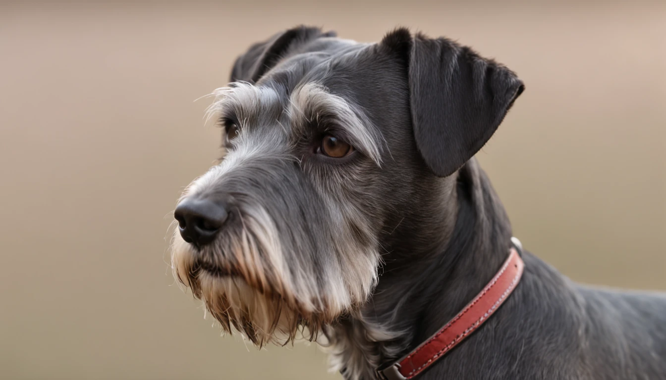 Cesky Terrier, single-bodied, profile, side, Black