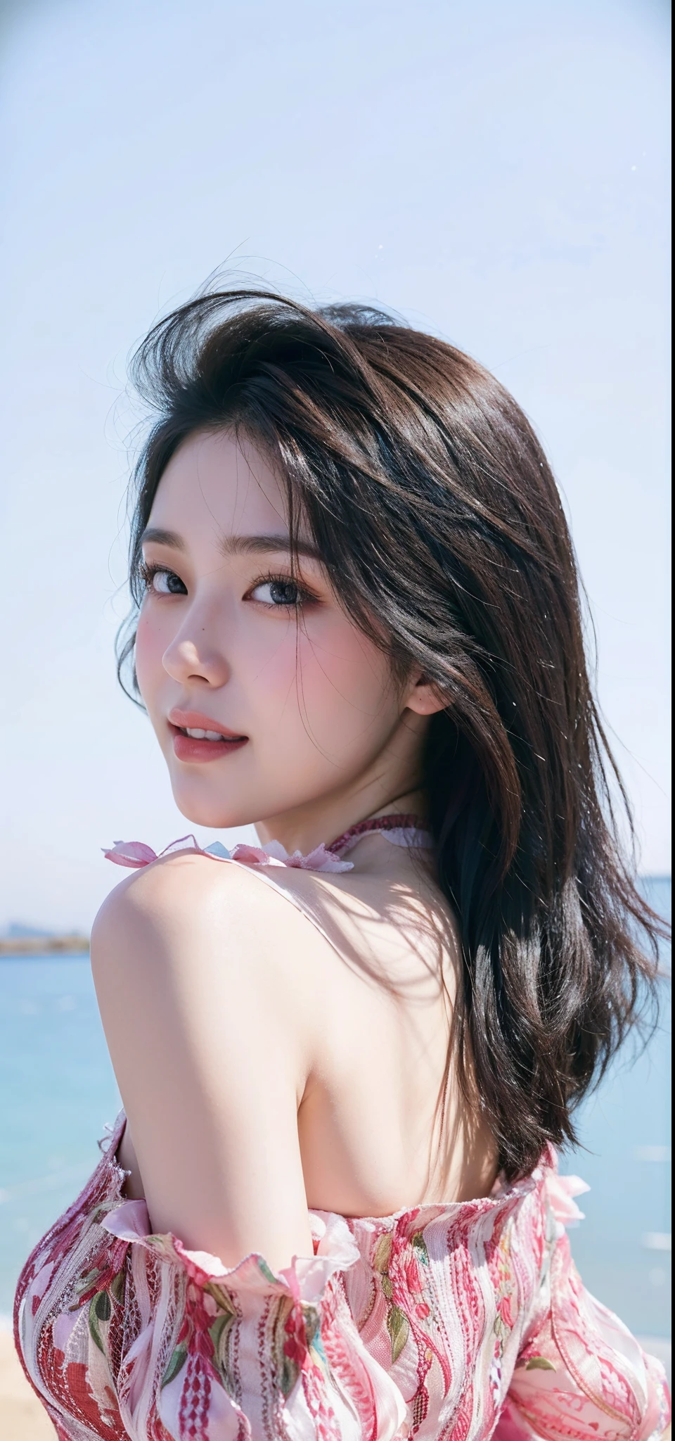 (((Medium hair))), best qualtiy, 8K, hdr, A high resolution, absurderes:1.2, blur backgroun, Background bokeh:1.2, photography of, (RAW photo:1.2), (真实感:1.4), (Masterpiece:1.3), (complexdetails:1.2), 1girll, 独奏, japanaese girl, delicated, Beautiful detailed, (Delicate double eyelids), (Detailed facial features), Bigboobs, (((Large breasts))), Skin Firm, (Looking_at_peeping at the viewer), From_Front, (being thin),(best qualtiy:1.4),(超A high resolution:1.2),cinematic lighitnglamplight,(Extremely detailed illustration),(Gloss on lips,best qualtiy,超A high resolution,depth of fields,Caustics,Extensive illumination,naturalshadow,85mm, f/1.4, iso 200, 1/160s:0.75),1girll, Solo, (((Silk vest))) Smile, ((silk garment,pleatedskirt,Classroom))