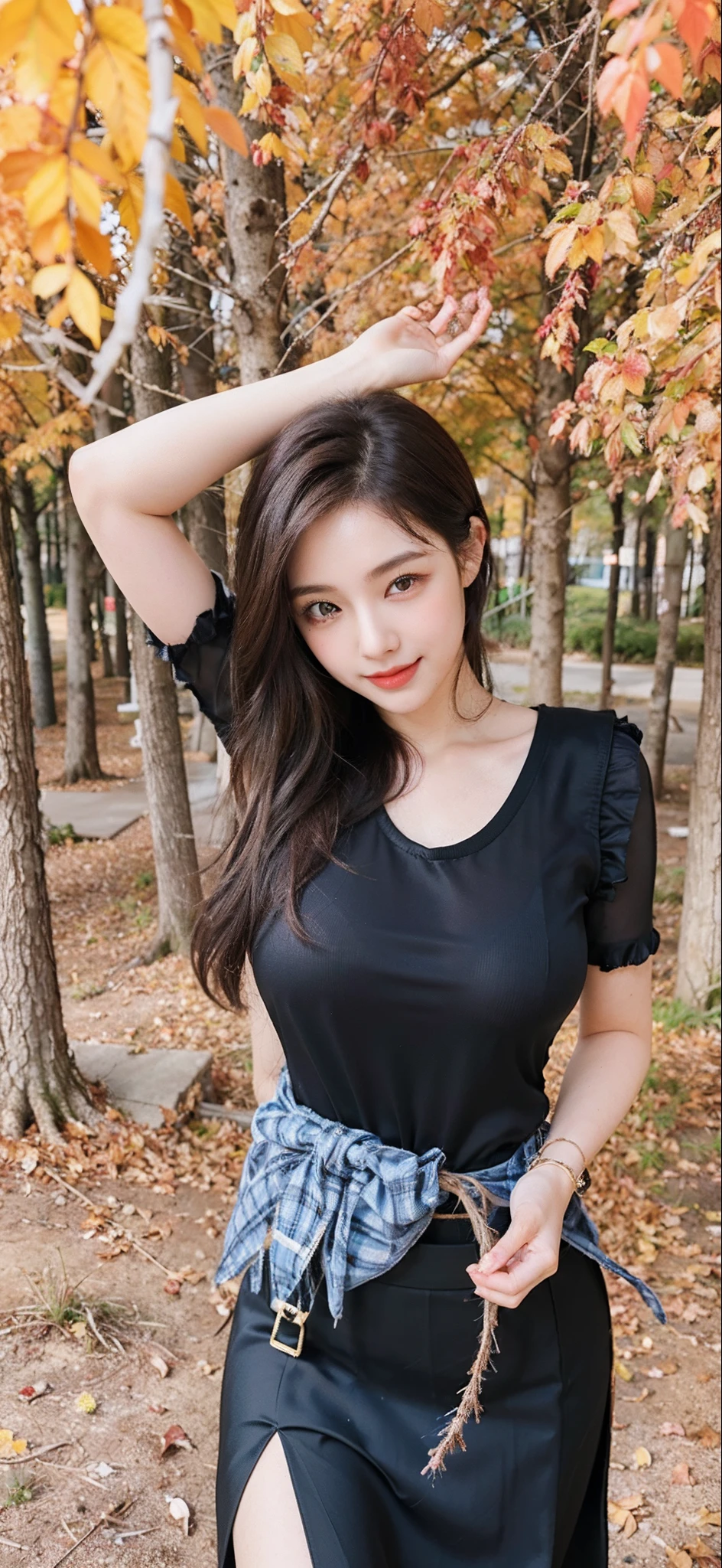 (((Medium hair))), best qualtiy, 8K, hdr, A high resolution, absurderes:1.2, blur backgroun, Background bokeh:1.2, photography of, (RAW photo:1.2), (真实感:1.4), (Masterpiece:1.3), (complexdetails:1.2), 1girll, 独奏, japanaese girl, delicated, Beautiful detailed, (Delicate double eyelids), (Detailed facial features), Bigboobs, (((Large breasts))), Skin Firm, (Looking_at_peeping at the viewer), From_Front, (being thin),(best qualtiy:1.4),(超A high resolution:1.2),cinematic lighitnglamplight,(Extremely detailed illustration),(Gloss on lips,best qualtiy,超A high resolution,depth of fields,Caustics,Extensive illumination,naturalshadow,85mm, f/1.4, iso 200, 1/160s:0.75),1girll, Solo, (((Silk vest))) Smile, ((silk garment,pleatedskirt,Classroom))