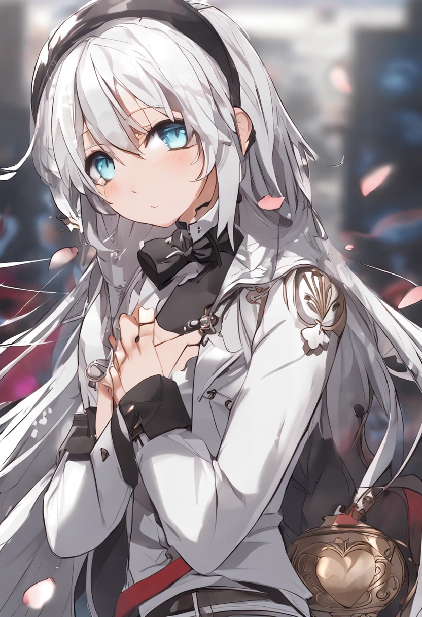 White hair, , Straight hair, , Heart-shaped pupils, Shy, hearts in eyes, Royal Sister, anime big breast, hyper HD,