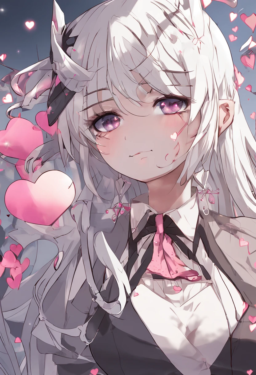 White hair, , Straight hair, , Heart-shaped pupils, Shy, hearts in eyes, Royal Sister, anime big breast, hyper HD,