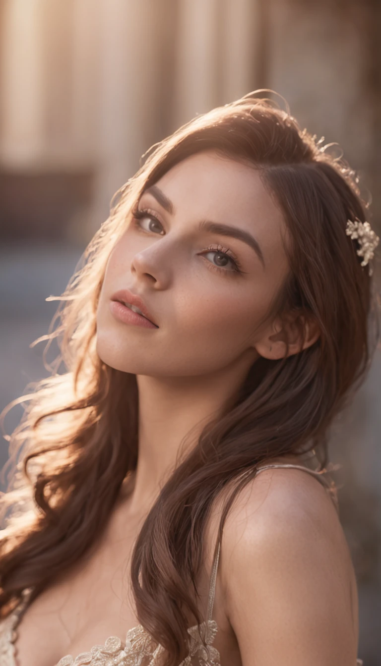 stunningly beautiful woman, dressed in tight dress, posing like a professional model, evening, stunningly beautiful, feminine form, suntanned, stunningly rapturously gorgeous, immensely attractive, extremely appealing, flirty and playful, film photography, analog photography, film grain, extreme detail, 4k, ultra hd, hyperrealism, trending on artstation, polished, beautiful, radiant, synesthesia, vibrant, photorealistic, backlight, hair light, 8k ultra hd, unreal engine 5