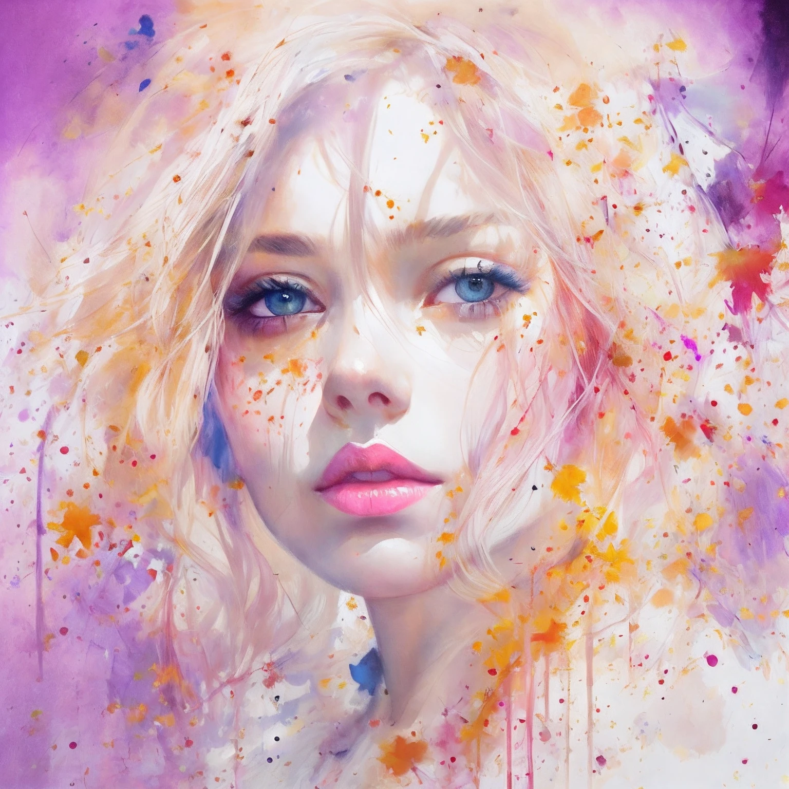 a painting by mse a woman by agnes cecile, luminous design, pastel colours, ink drips, autumn lights