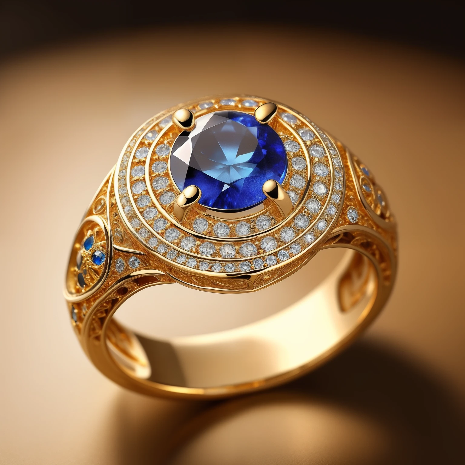 ring on table, black table, relfexion on table, focus on ring, landscape, no human, no people, no hands, no fingers, Masterpiece,highest quality,(Nothing but the ring),Beautiful ring, Ultra detailed,(No Man),Phoenix ring setting,starrysky,Wrapped around the end from beginning to end,Delicate gold ring,Starry sky in the ring,The sheen,inverted image,Sparkling gemstones,Elegant and noble,simple backgound