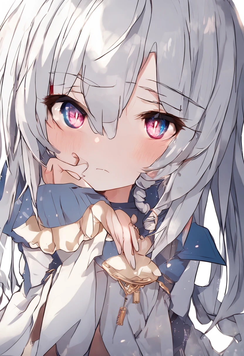White hair, , Straight hair, , Heart-shaped pupils, Shy, hearts in eyes, Royal Sister, anime big breast, hyper HD,Bigchest