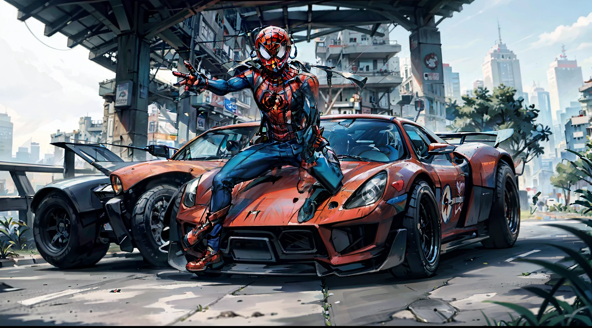 Spider-Man Miles Morales Holding a Web
