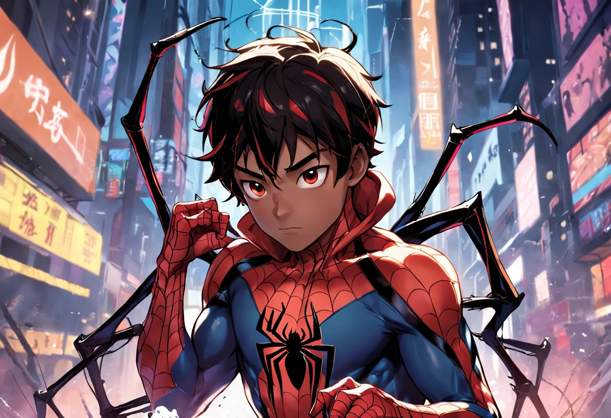 Spider-Man Miles Morales Holding a Web
