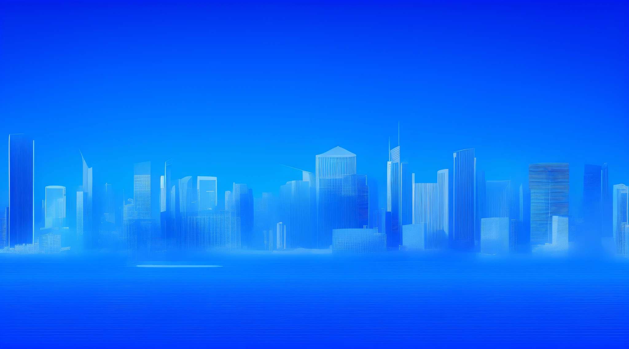 城市,Building building,Blue gradient background,Technological light effects,symetrical composition,Lonely villain back