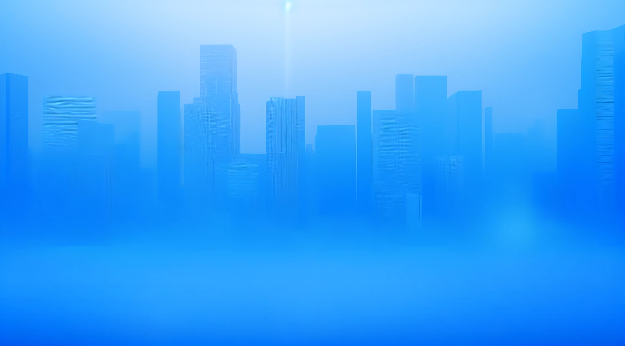 城市,Building building,Blue gradient background,Technological light effects,symetrical composition,Lonely villain back