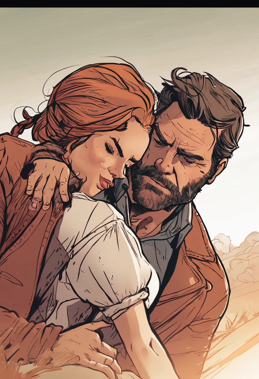 Arthur Morgan and mulher ruiva, couple, casal, sexo, hentai, nsfw, sexual position, (detalhes complexos), muito detalhado, rosto perfeito