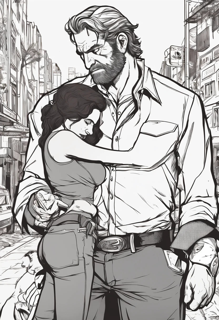 Arthur Morgan and mulher ruiva, couple, casal, sexo, hentai, nsfw, sexual position, (detalhes complexos), muito detalhado, rosto perfeito, Face in definition, dupla