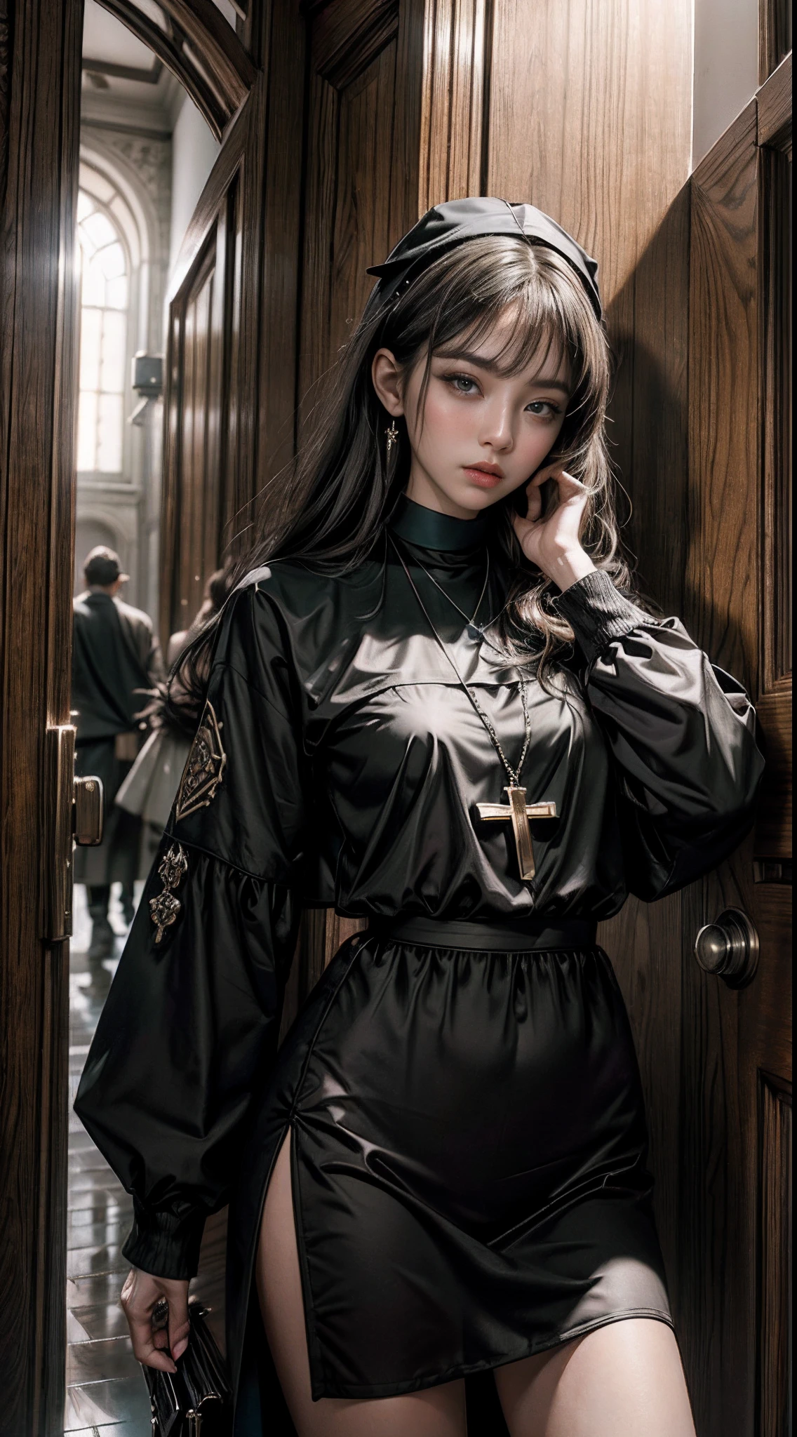 ULZZANG-6500-V1.1, (Foto RAW:1.2), (fotorrealista:1.4), detalhada bonita, olhos e rosto muito detalhados, belos olhos detalhados, super detalhado, high resolution, Very detailed, best quality, master part, ((sacerdotisa)), (Cocar), ((Manto transparente longo)), ((detalhes intrincados)), ((Roupas Ultra Transparentes)), ((Roupas Ultra Claras)), corpo magro, corpo inteiro bonito detalhado, ((clivagem)), ((ver_door__)), ((Marca detalhada do mamilo)), Barriguinha pequena((FOTOGRAFIA 8K)), HDR ,SUPER REALISTA,RAW, DETALHES HIPER-REALISTA, (cinematic style)CORES VIVAS