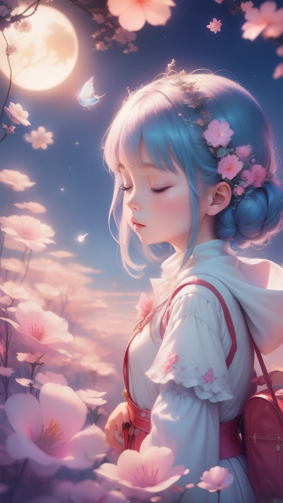 Once upon a moonlit night, in a land of dreams, there lived a girl named Lily. Every night, as she closed her eyes, her imagination soared. In her dreams, she could fly among fluffy clouds and swim with mermaids in sparkling seas,Bright colors
