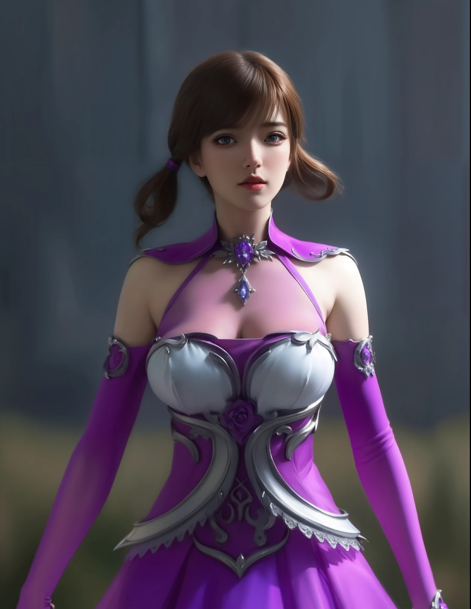 (hyperrealistic), (illustration), (high resolution), (8K), (extremely detailed), (best illustration), (beautiful detailed eyes), (best quality), (ultra-detailed), (masterpiece), (wallpaper), (photorealistic), (natural light), (rim lighting), (detailed face), (high detailed realistic skin texture), (anatomically correct), (solo), (1 girl), (high detailed realistic hair), (caramel hair:1.2), (heterochromic eyes), (detailed purple eyes), (small moles under the eyes), (realistic big breasts:1.5), (exposed nipple breasts:1.3), (long legs), (slender abs), (dynamic pose), (closed mouth:1.3), nsfw,