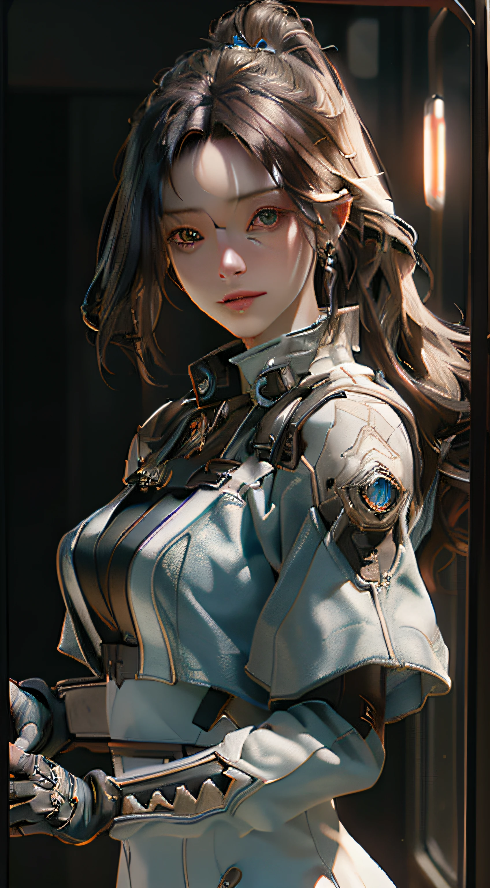 ((Best quality)), ((masterpiece)), (detailed:1.4), 3D, an image of a beautiful cyberpunk female,HDR (High Dynamic Range),Ray Tracing,NVIDIA RTX,Super-Resolution,Unreal 5,Subsurface scattering,PBR Texturing,Post-processing,Anisotropic Filtering,Depth-of-field,Maximum clarity and sharpness,Multi-layered textures,Albedo and Specular maps,Surface shading,Accurate simulation of light-material interaction,Perfect proportions,Octane Render,Two-tone lighting,Wide aperture,Low ISO,White balance,Rule of thirds,8K RAW,