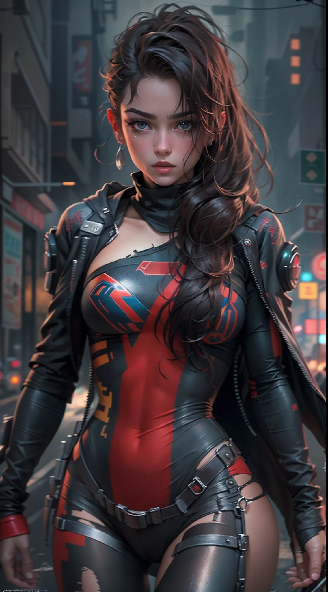 motor irreal:1.4,CG ultra realista 64K, fotorrealista:1.4, textura de la piel:1.4, obra maestra:1.4,Hermosa mujer Usando un disfraz sexy de Supergirl, cabello rubio y rubio, ojos azules, ropa interiorAntecedentes detallados, traje de super cyberpunk . caderas anchas,An apocalyptic city of fire, mostrando vientre plano,Minifalda roja, ,hermosas manos finas,