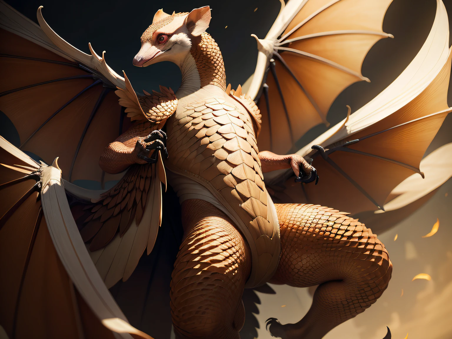 author:Personal Ami, Honovie, biglick, subtract, taran fiddler, Female Solo Crusch, Nacho dragon, scaly, Thick tail, Cute boy backlight, detailedbackground, (电影灯光:1.2), Lie in the back,8k high dynamic range, Professional photo shooting, Best quality, (Ultimate skin details:1.2), Professional photo shooting, up front view, reallife, depth of fields,The genitals