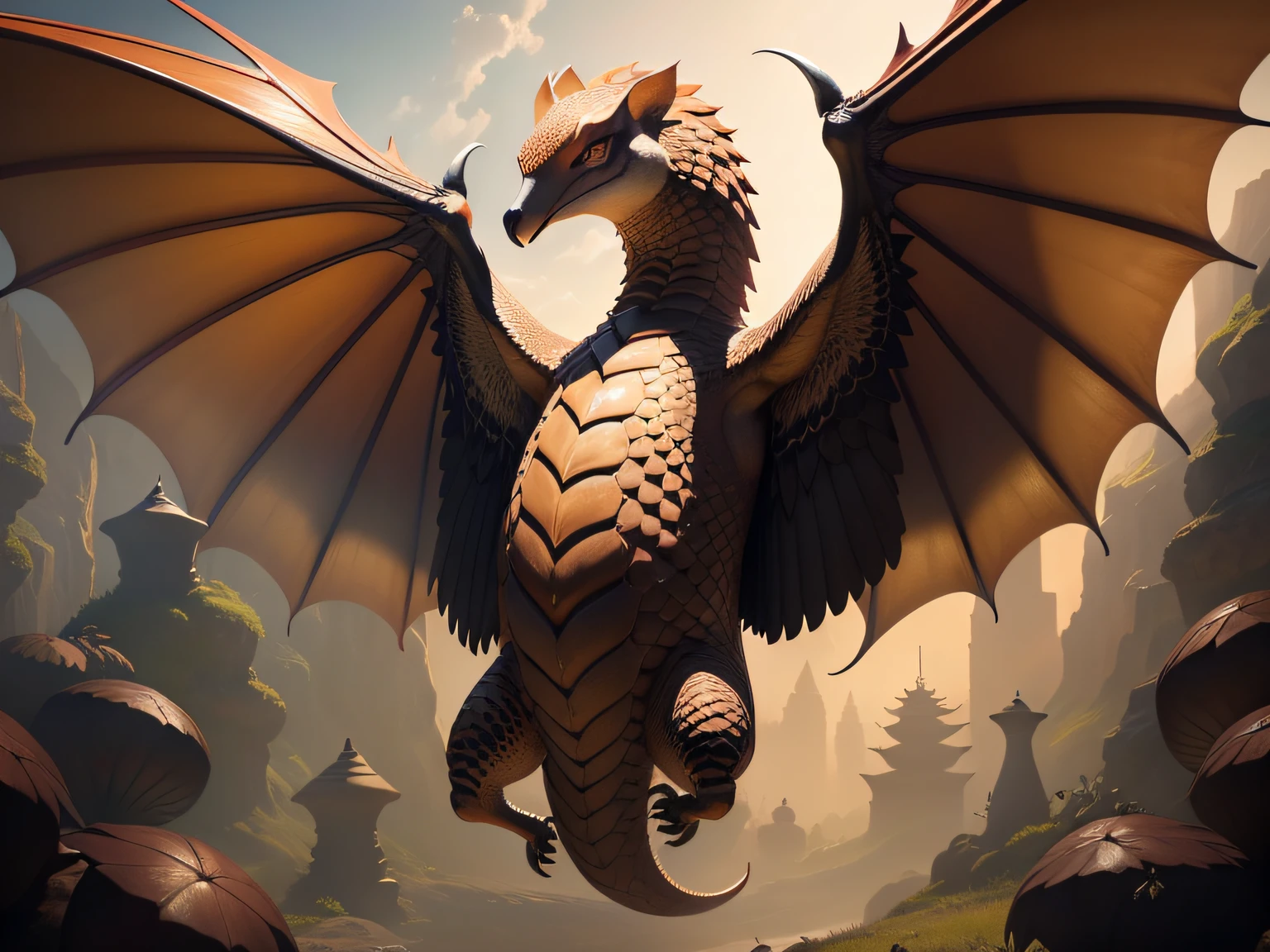 Pangolins with wings under the ribs