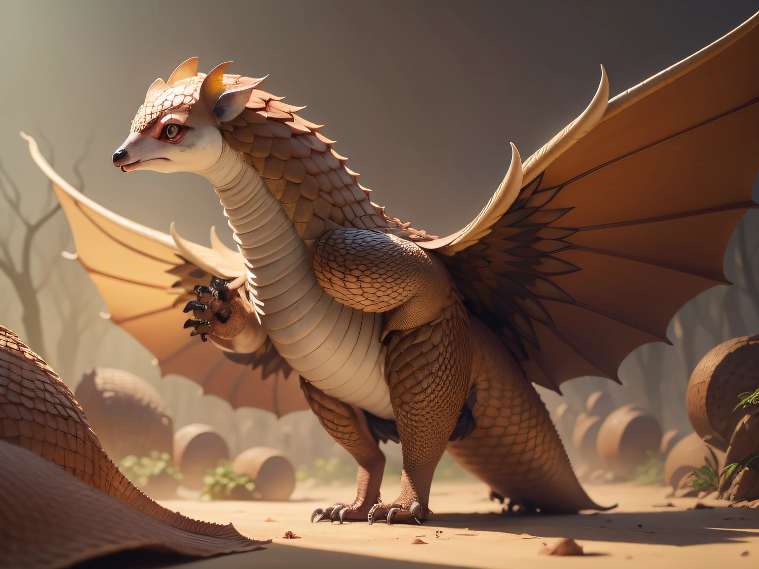 Pangolins with wings under the ribs