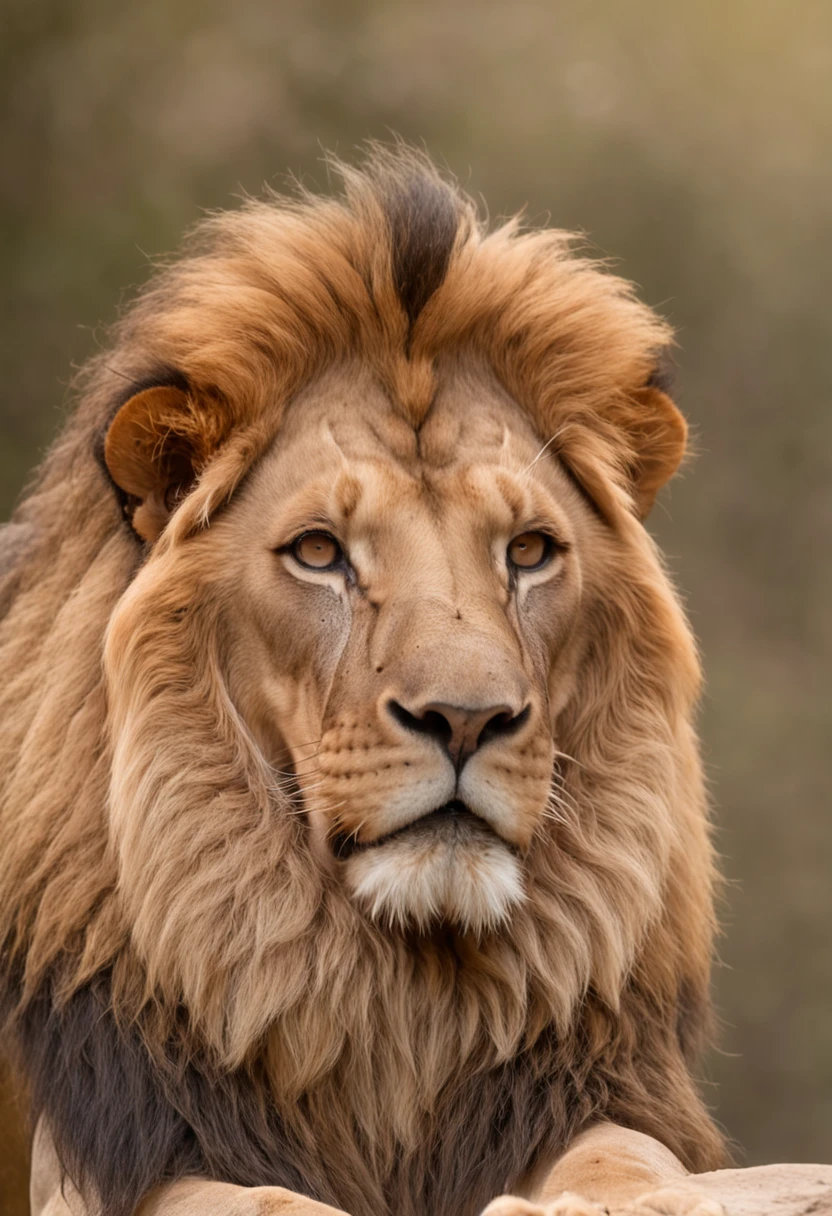a closeup of a lion with a man in the background, with the mane of a lion, the mane of a lion, Rei da selva, Rei dos Reis, majestoso!!! Beautiful!!!, Senhor da Selva, the man riding is on the lion, face of an lion, Aslan the Lion, lion warrior, Directed by: Matt Stewart, half lion