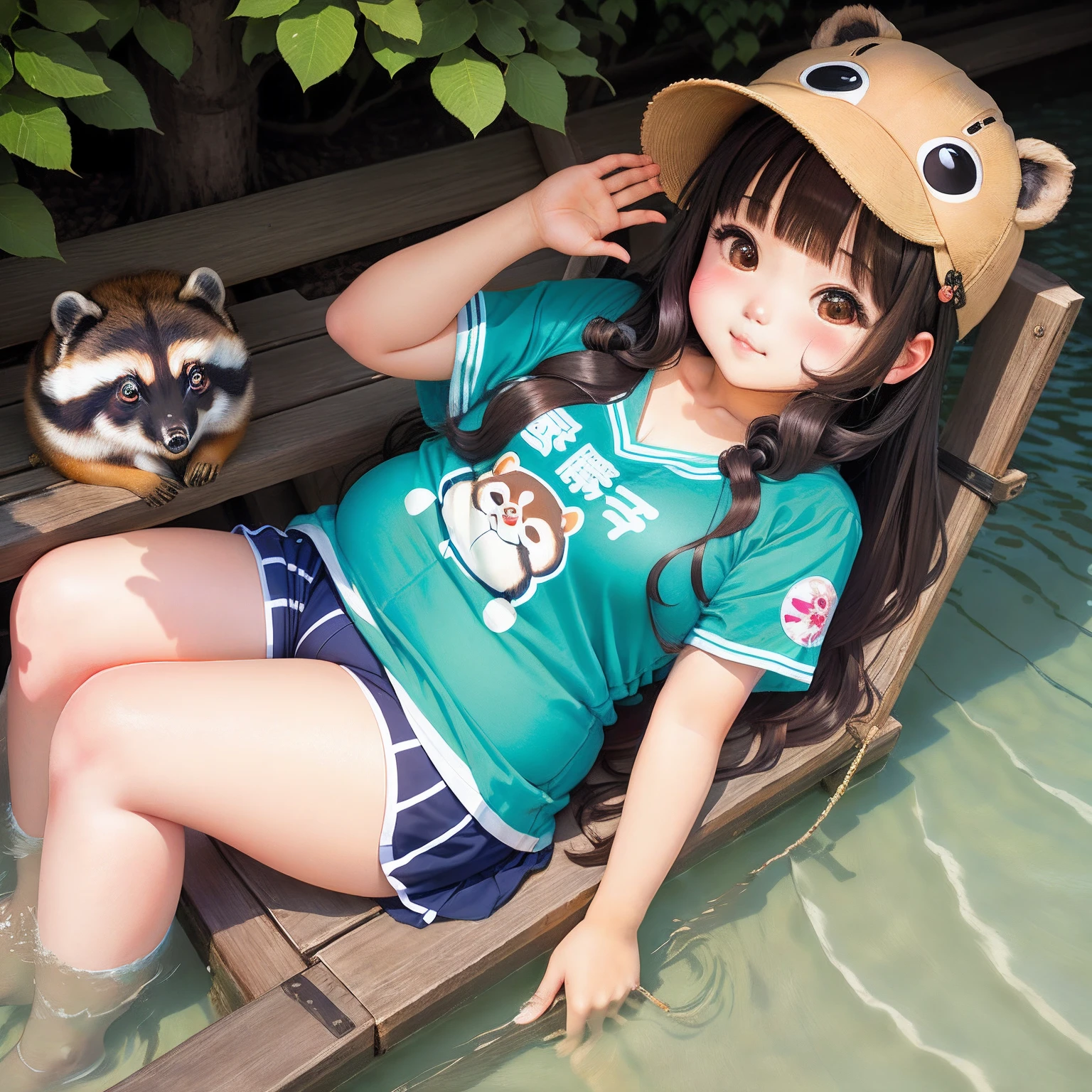 Tanuki drooping eyes sea youth girl cute chubby