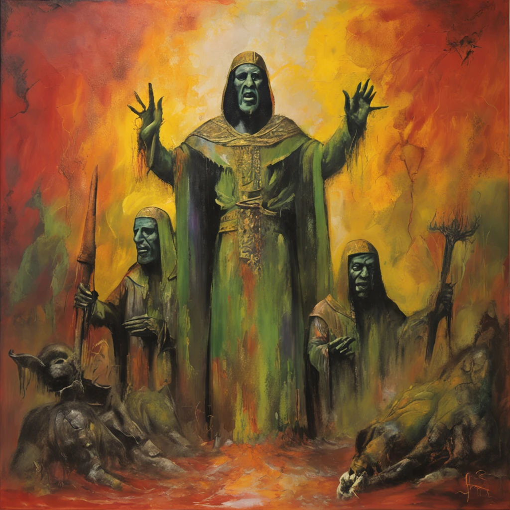 Album cover for a power metal band, com anjos e deuses, Inspirando a mitologia brasileira.
