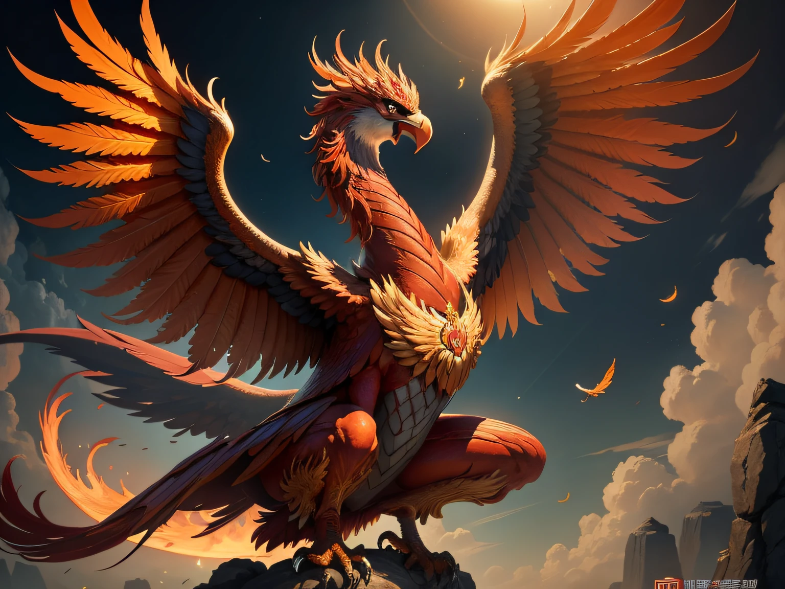 Close-up of the phoenix in Chinese mythology and legend
