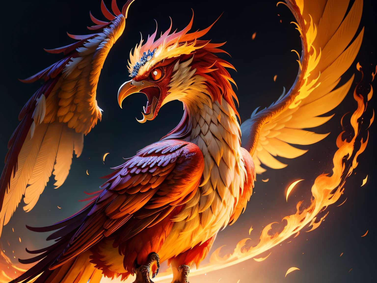 Close-up of the phoenix in Chinese mythology and legend